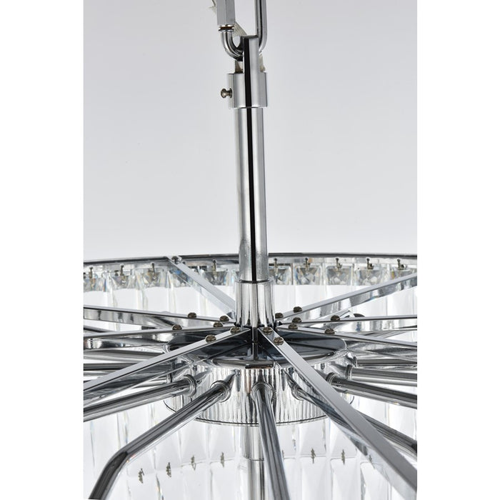Elegant Lighting Josephine 41 Light 32" Chandelier, Chrome/Clear