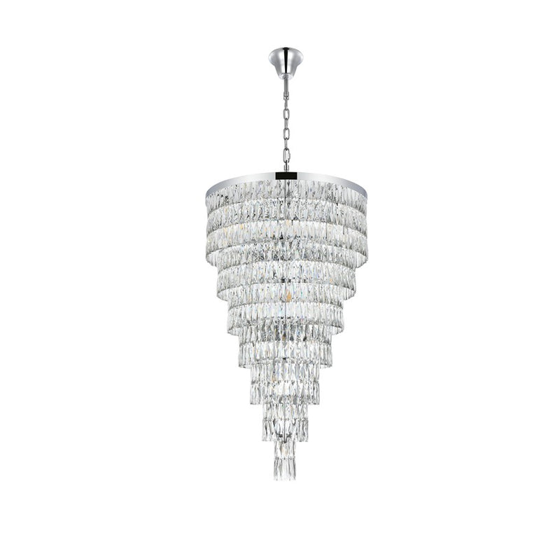 Elegant Lighting Josephine 41 Light 32" Chandelier, Chrome/Clear