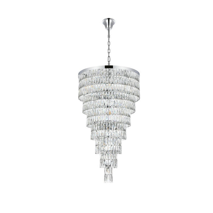 Elegant Lighting Josephine 41 Light 32" Chandelier, Chrome/Clear
