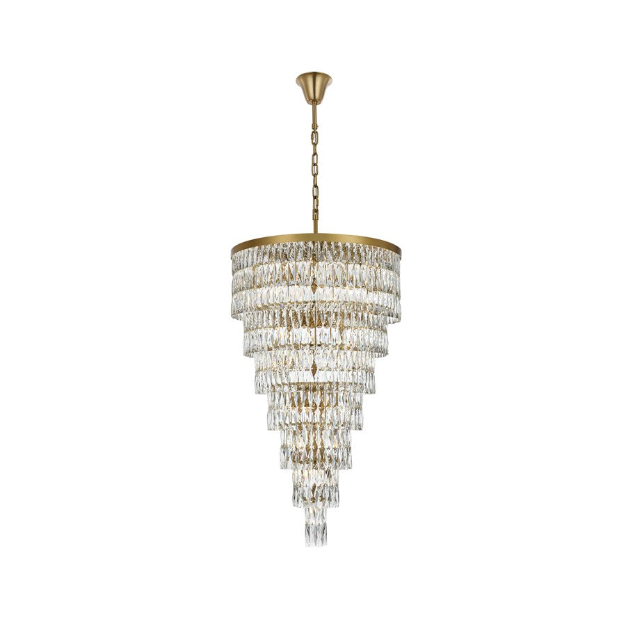 Elegant Lighting Josephine 41Lt 32" Chandelier, Satin Gold/Clear - 1060SR32SG