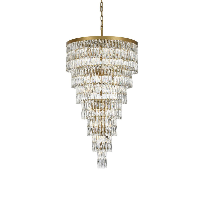 Elegant Lighting Josephine 41Lt 32" Chandelier, Satin Gold/Clear