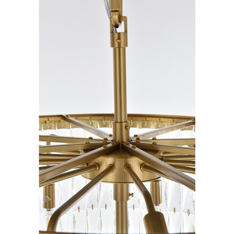 Elegant Lighting Josephine 41Lt 32" Chandelier, Satin Gold/Clear