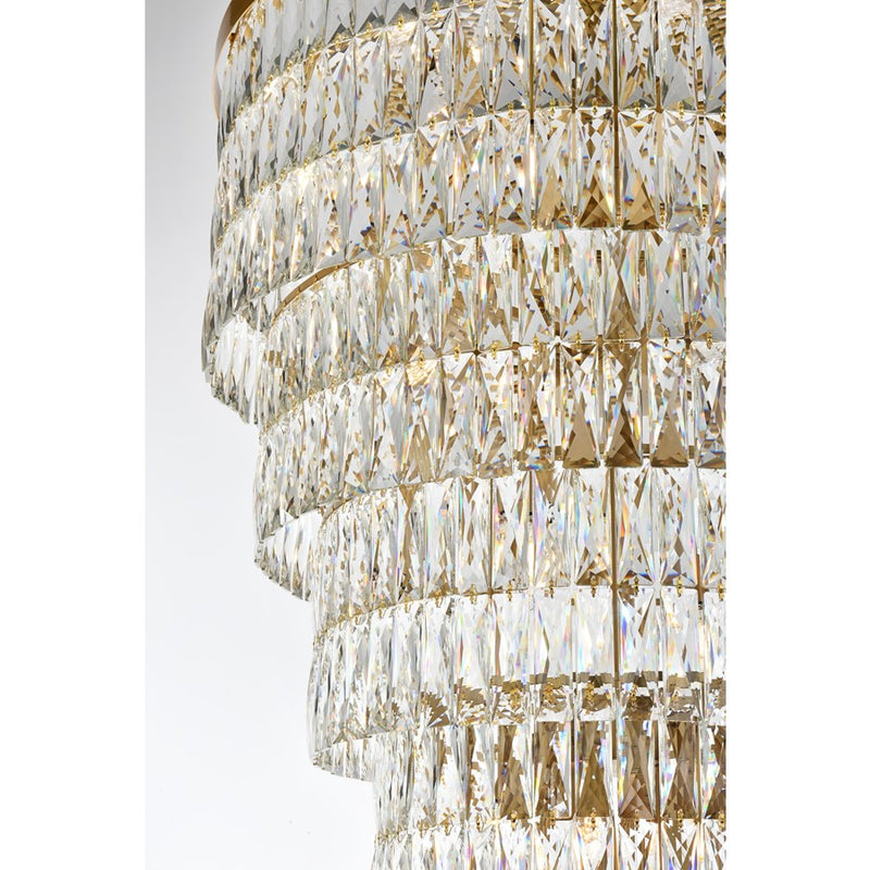 Elegant Lighting Josephine 41Lt 32" Chandelier, Satin Gold/Clear