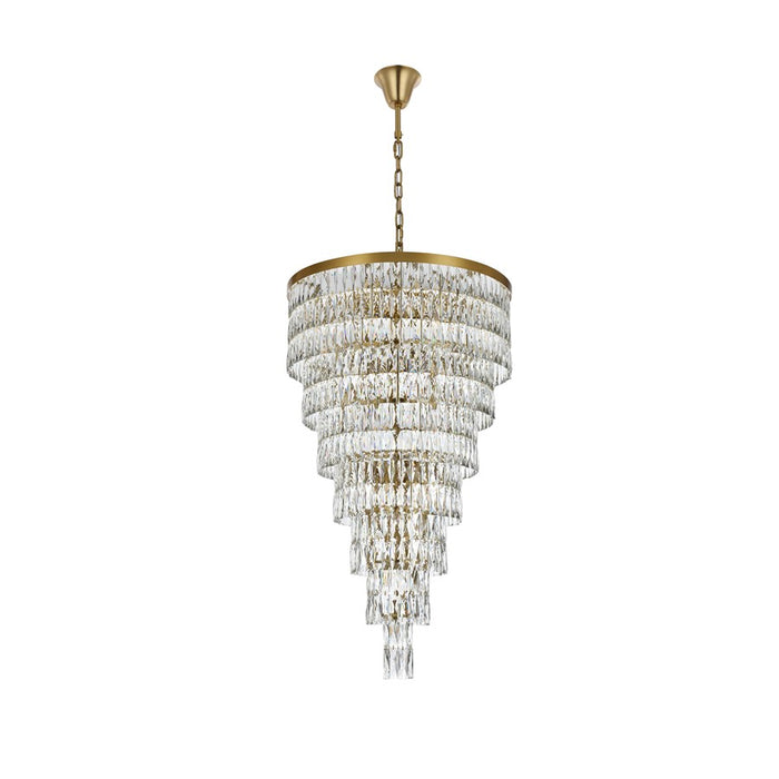 Elegant Lighting Josephine 41Lt 32" Chandelier, Satin Gold/Clear