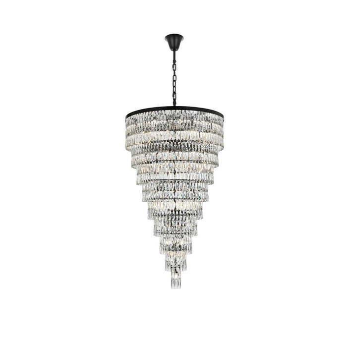 Elegant Lighting Josephine 61 Light 41" Chandelier, Black/Clear