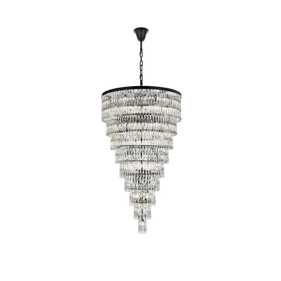 Elegant Lighting Josephine 61 Light 41" Chandelier, Black/Clear