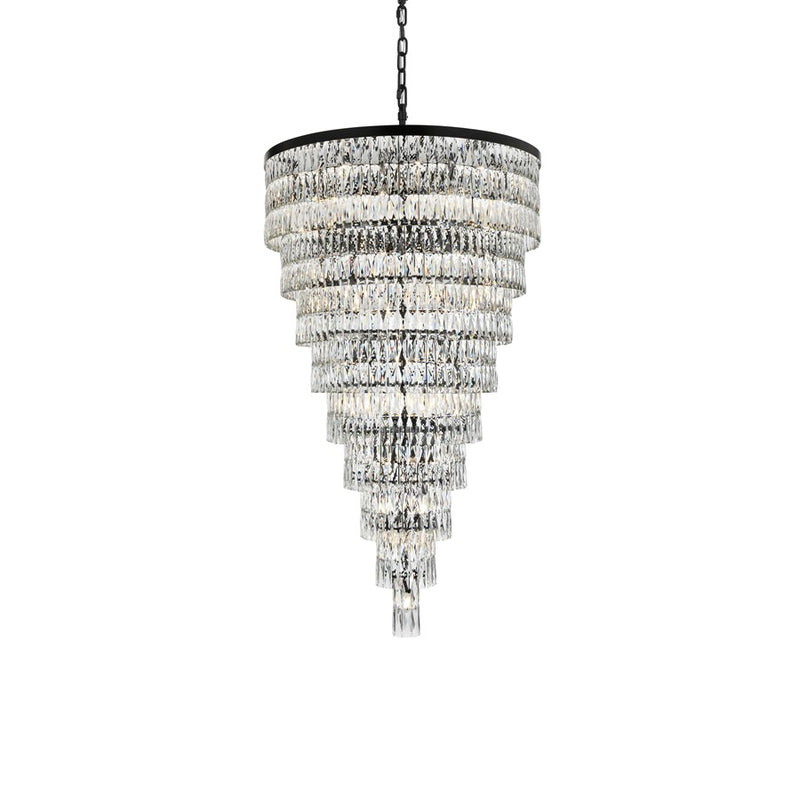 Elegant Lighting Josephine 61 Light 41" Chandelier, Black/Clear
