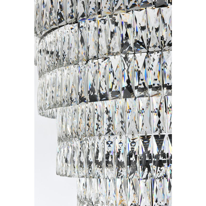Elegant Lighting Josephine 61 Light 41" Chandelier, Black/Clear
