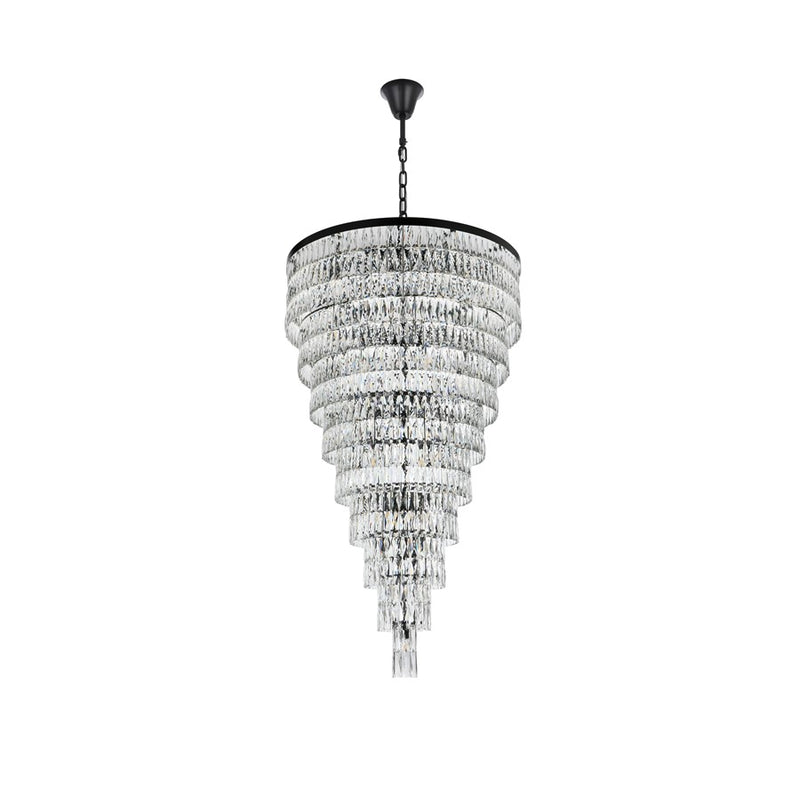Elegant Lighting Josephine 61 Light 41" Chandelier, Black/Clear