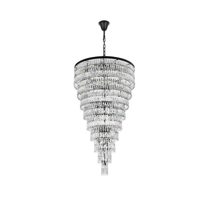 Elegant Lighting Josephine 61 Light 41" Chandelier, Black/Clear