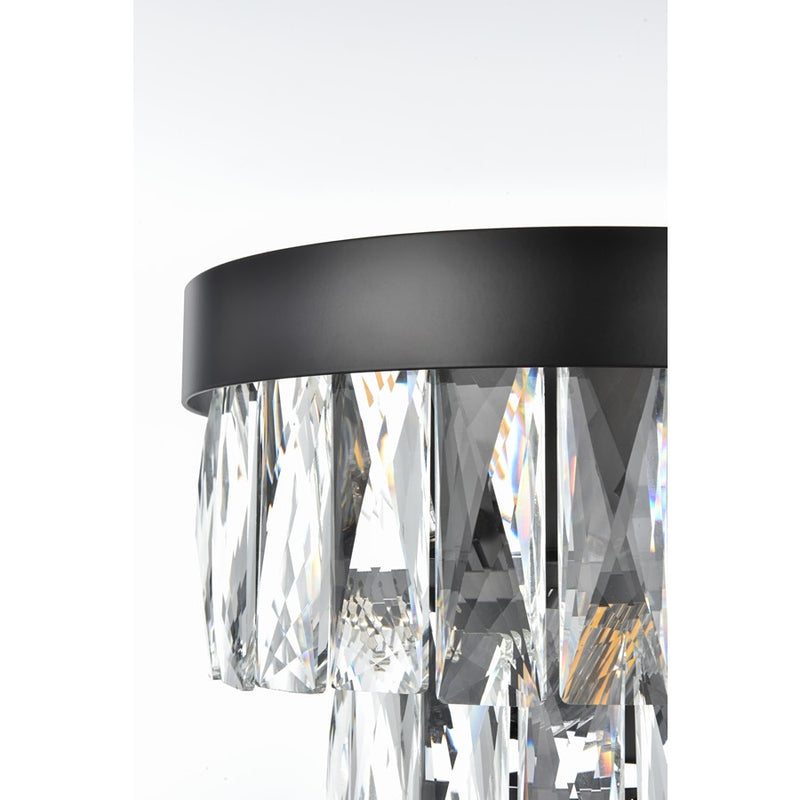 Elegant Lighting Josephine 2 Light 10" Wall Sconce, Black/Clear