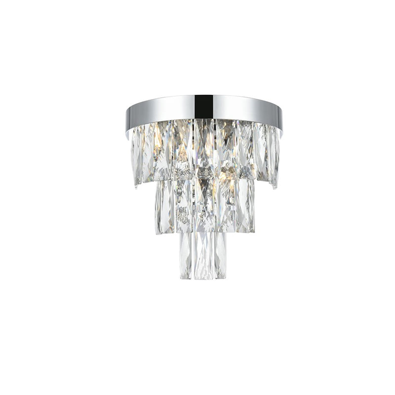 Elegant Lighting Josephine 2 Light 10" Wall Sconce, Chrome/Clear