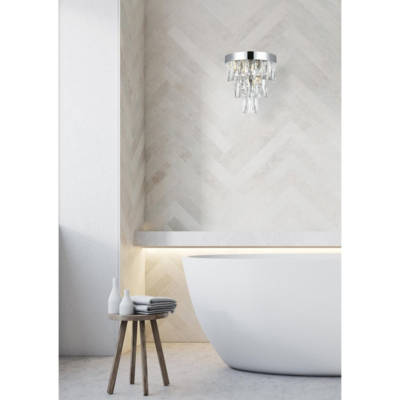 Elegant Lighting Josephine 2 Light 10" Wall Sconce, Chrome/Clear
