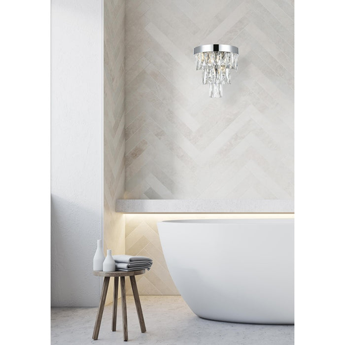 Elegant Lighting Josephine 2 Light 10" Wall Sconce, Chrome/Clear