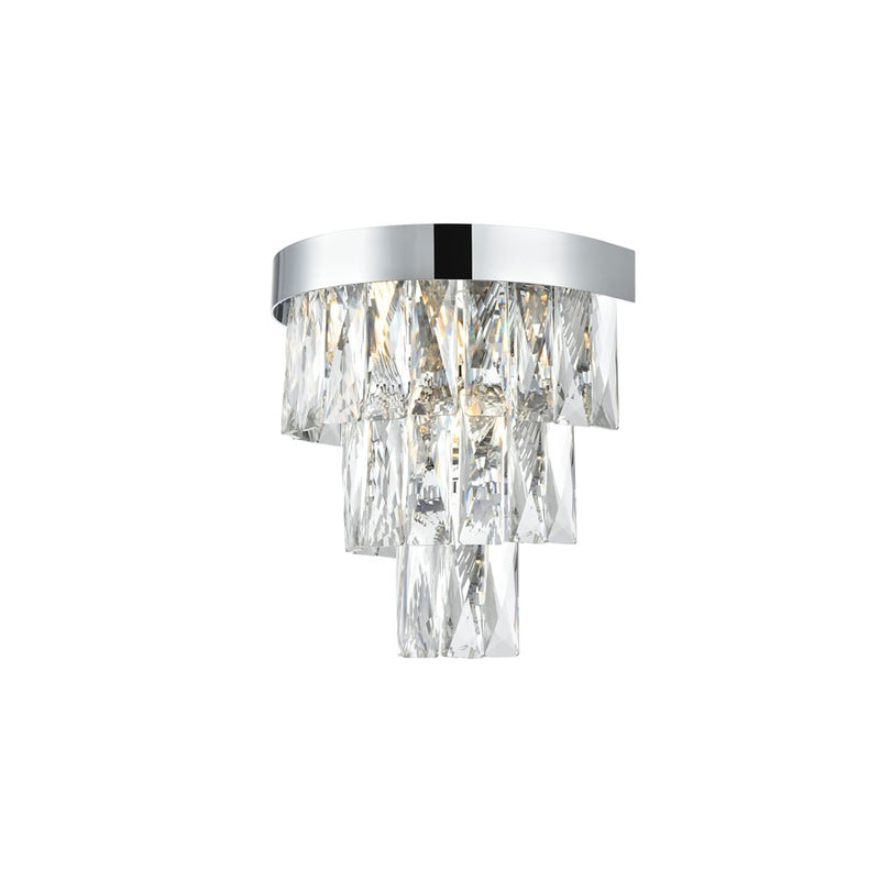 Elegant Lighting Josephine 2 Light 10" Wall Sconce, Chrome/Clear