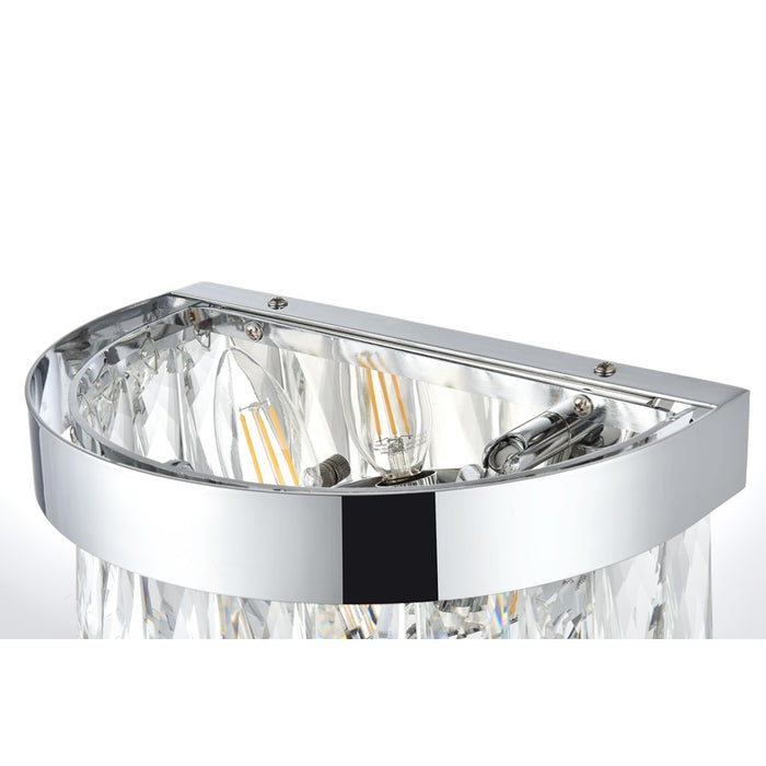 Elegant Lighting Josephine 2 Light 10" Wall Sconce, Chrome/Clear