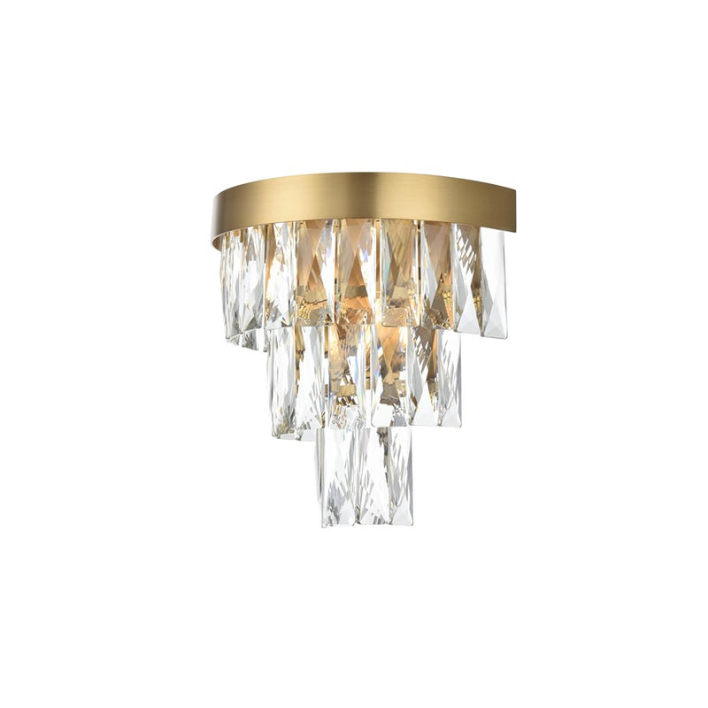 Elegant Lighting Josephine 2 Light 10" Wall Sconce, Satin Gold/Clear