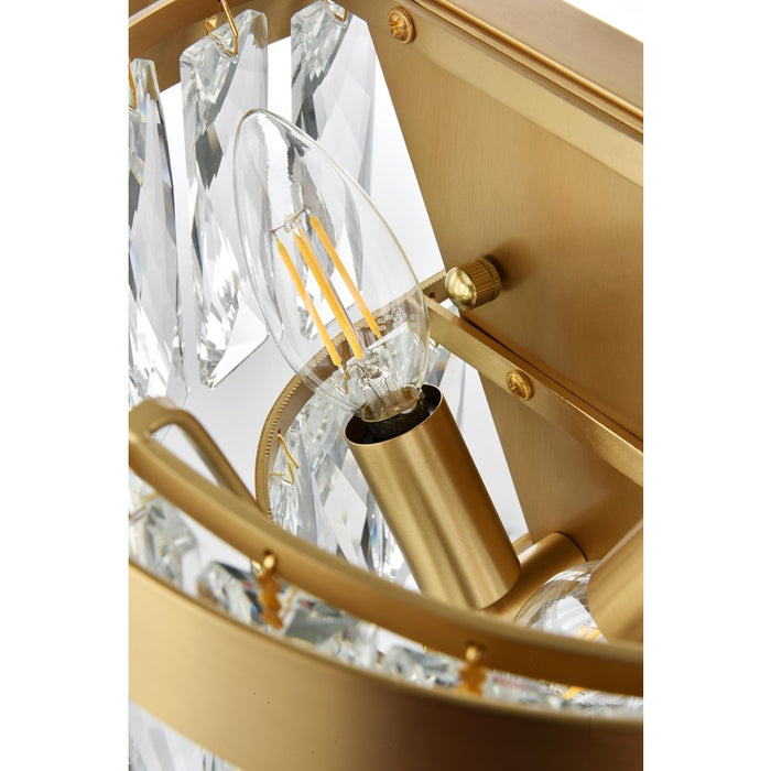 Elegant Lighting Josephine 2 Light 10" Wall Sconce, Satin Gold/Clear