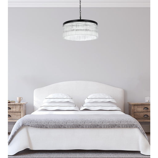 Elegant Lighting Harlow 6 Light 24" Chandelier, Black/Clear