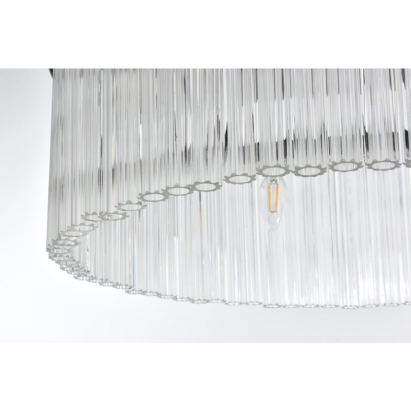 Elegant Lighting Harlow 6 Light 24" Chandelier, Black/Clear