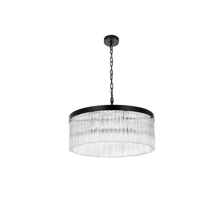 Elegant Lighting Harlow 6 Light 24" Chandelier, Black/Clear