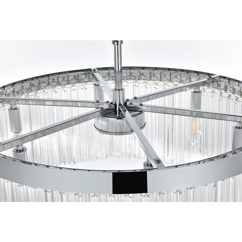 Elegant Lighting Harlow 6 Light 24" Chandelier, Chrome/Clear