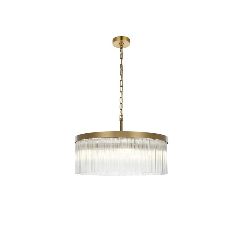 Elegant Lighting Harlow 6 Light 24" Chandelier, Satin Gold/Clear