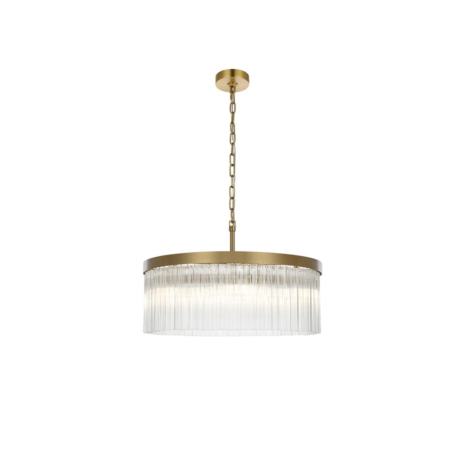 Elegant Lighting Harlow 6 Light 24" Chandelier, Satin Gold/Clear - 1070D24SG