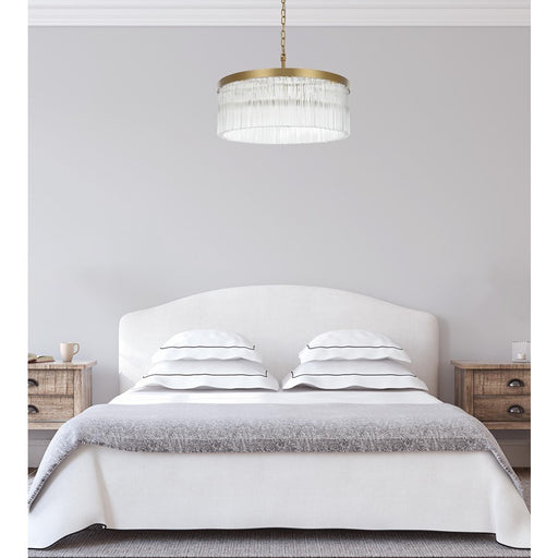 Elegant Lighting Harlow 6 Light 24" Chandelier, Satin Gold/Clear