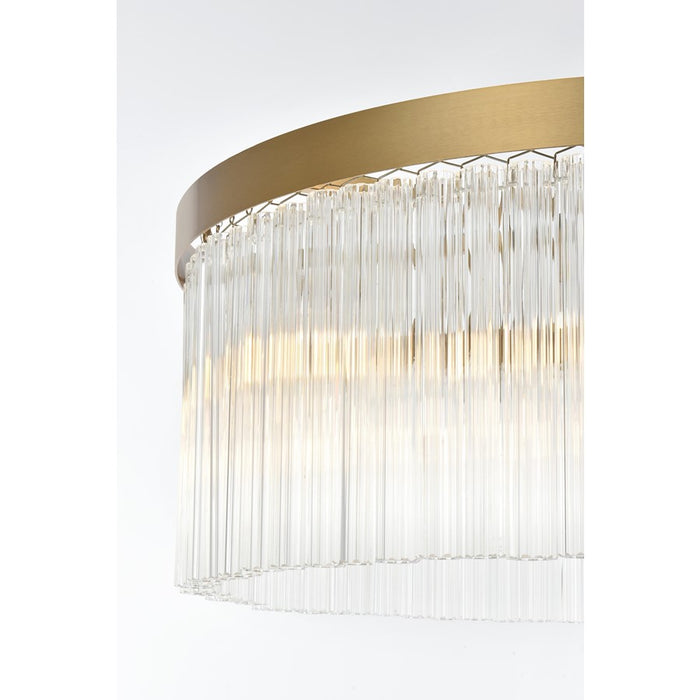 Elegant Lighting Harlow 6 Light 24" Chandelier, Satin Gold/Clear
