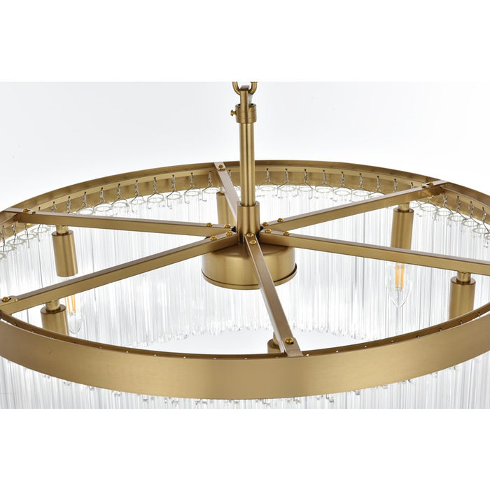 Elegant Lighting Harlow 6 Light 24" Chandelier, Satin Gold/Clear