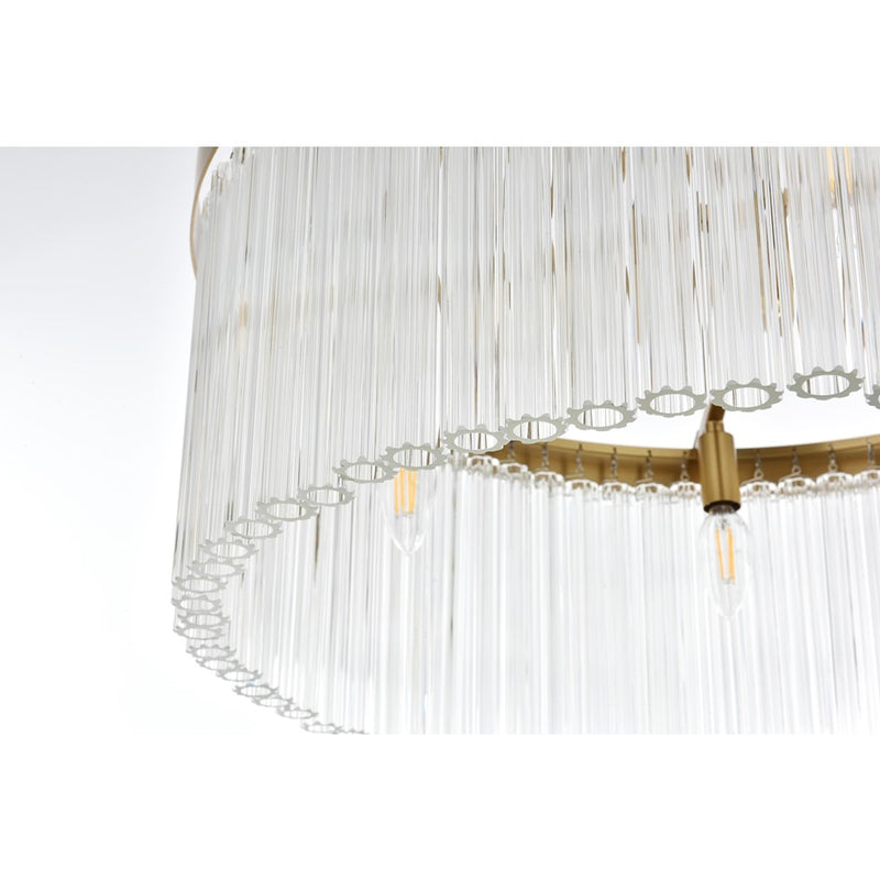Elegant Lighting Harlow 6 Light 24" Chandelier, Satin Gold/Clear