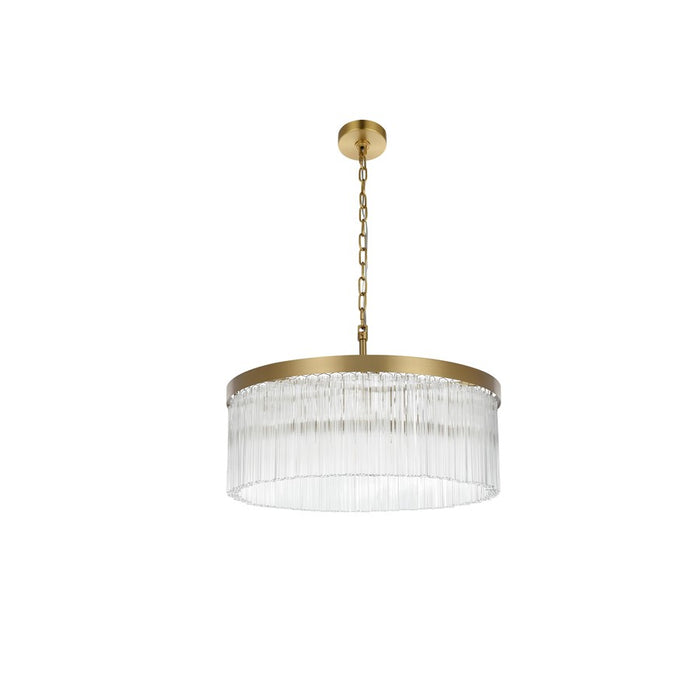 Elegant Lighting Harlow 6 Light 24" Chandelier, Satin Gold/Clear