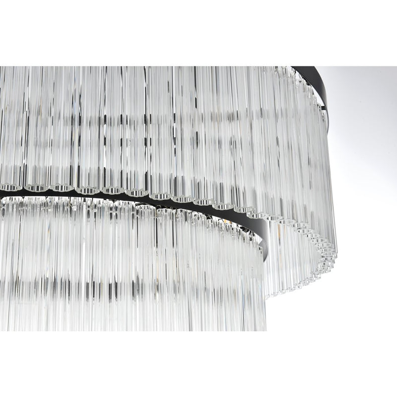 Elegant Lighting Harlow 14 Light 32" Chandelier, Black/Clear
