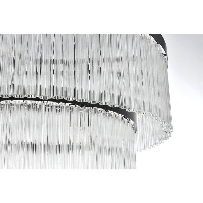 Elegant Lighting Harlow 14 Light 32" Chandelier, Black/Clear