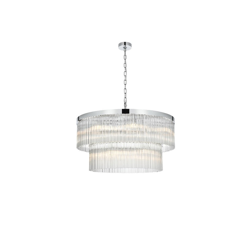 Elegant Lighting Harlow 14 Light 32" Chandelier, Chrome/Clear