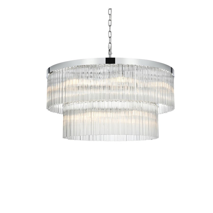 Elegant Lighting Harlow 14 Light 32" Chandelier, Chrome/Clear