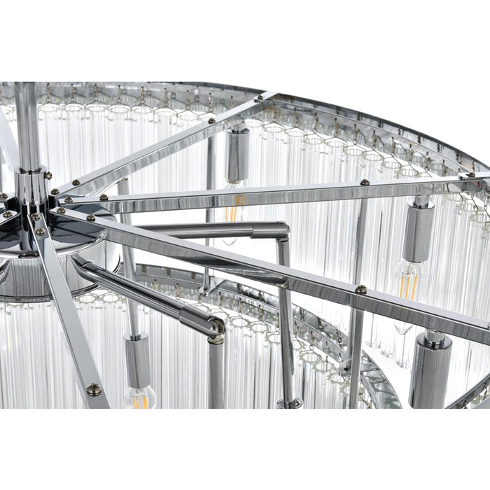 Elegant Lighting Harlow 14 Light 32" Chandelier, Chrome/Clear