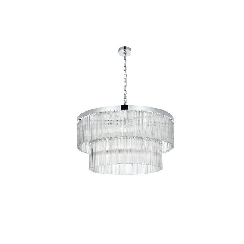 Elegant Lighting Harlow 14 Light 32" Chandelier, Chrome/Clear