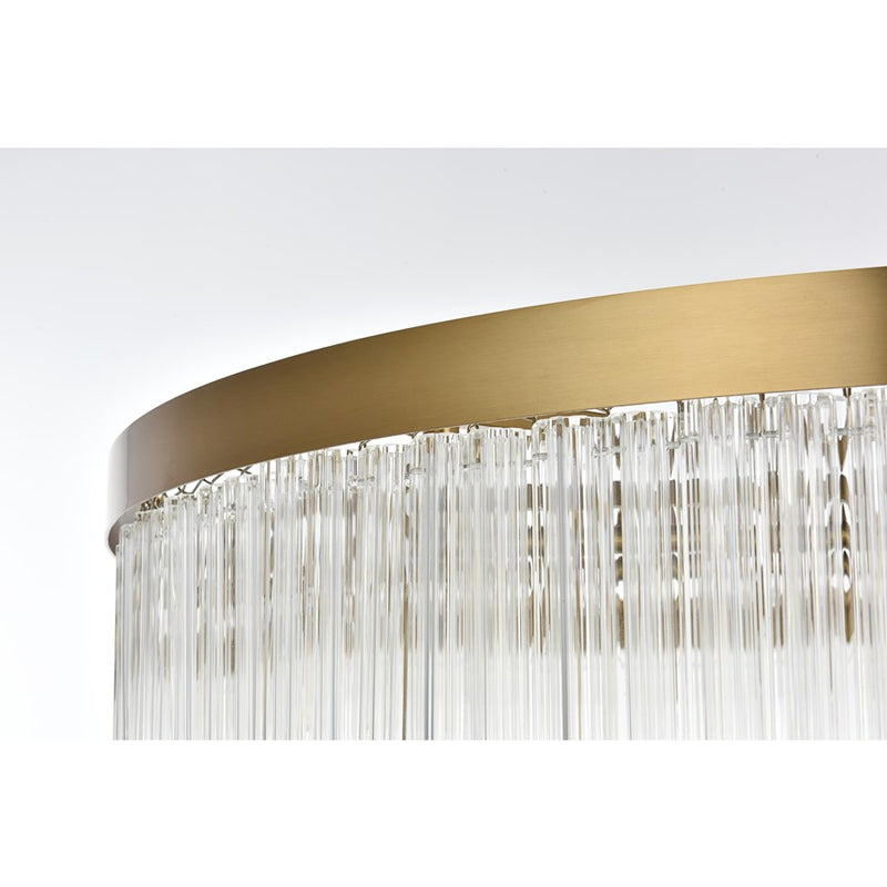 Elegant Lighting Harlow 14 Light 32" Chandelier, Satin Gold/Clear