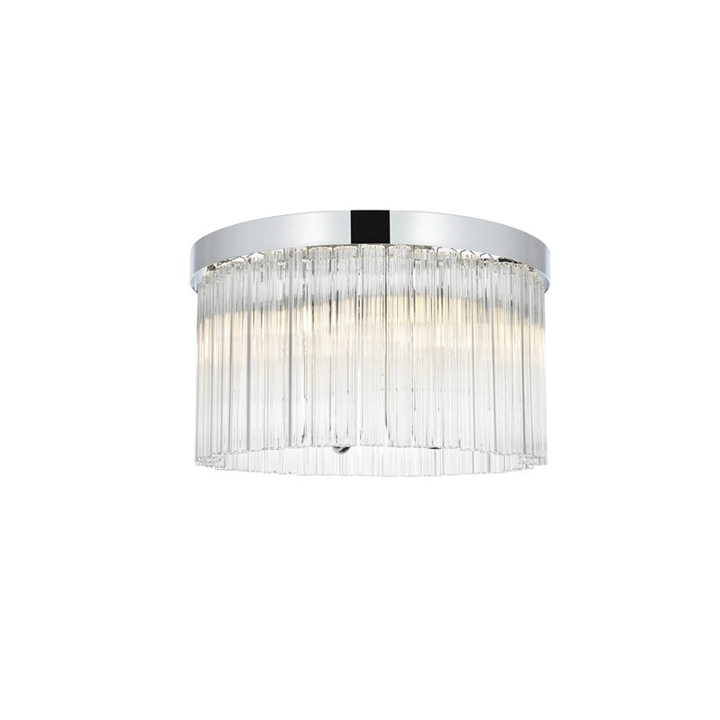 Elegant Lighting Harlow 4 Light 16" Flush Mount, Chrome/Clear
