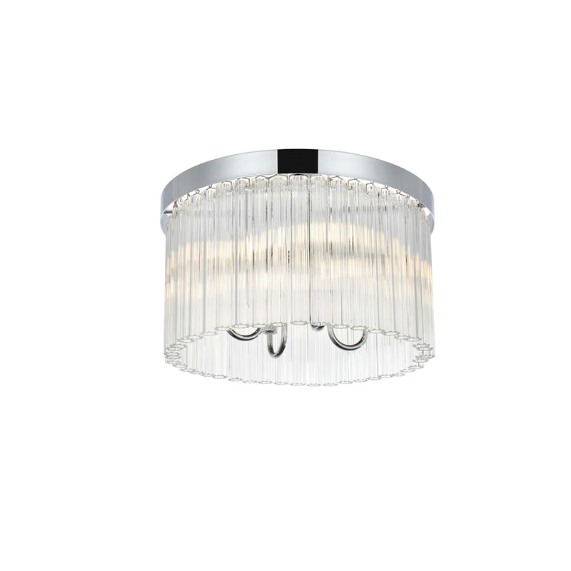 Elegant Lighting Harlow 4 Light 16" Flush Mount, Chrome/Clear