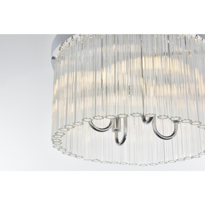 Elegant Lighting Harlow 4 Light 16" Flush Mount, Chrome/Clear