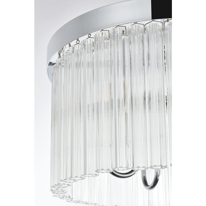 Elegant Lighting Harlow 4 Light 16" Flush Mount, Chrome/Clear