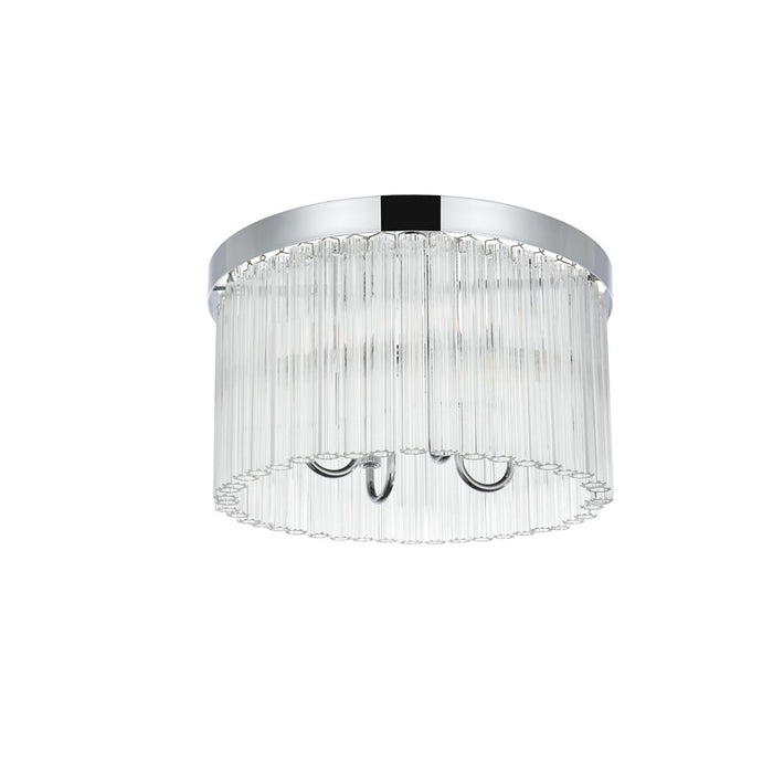 Elegant Lighting Harlow 4 Light 16" Flush Mount, Chrome/Clear