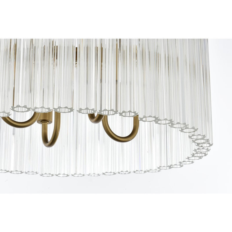 Elegant Lighting Harlow 4 Light 16" Flush Mount, Satin Gold/Clear