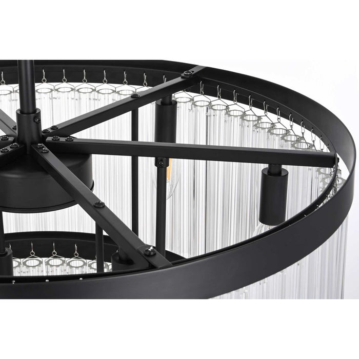 Elegant Lighting Harlow 9 Lt 24" Chandelier, Black