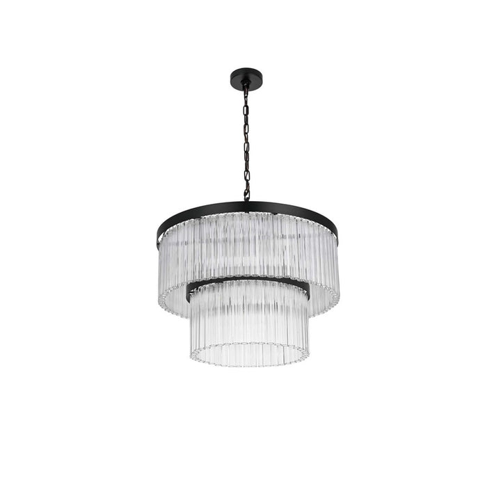 Elegant Lighting Harlow 9 Lt 24" Chandelier, Black