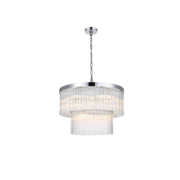 Elegant Lighting Harlow 9 Lt 24" Chandelier, Chrome - 1070G24C