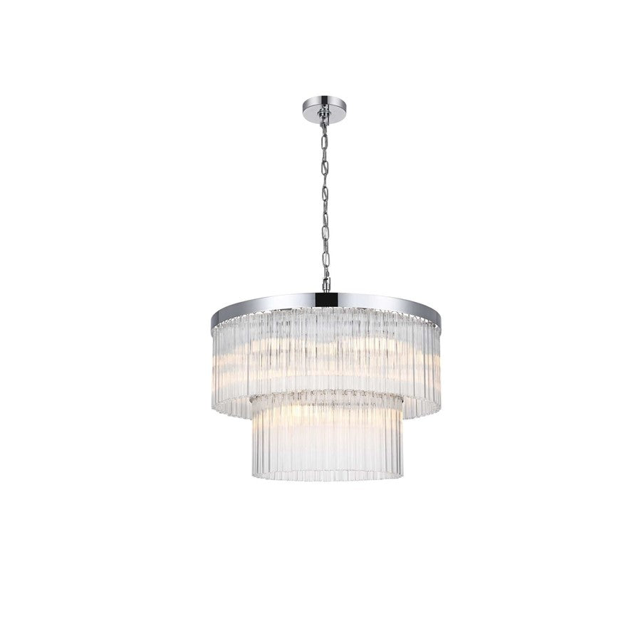 Elegant Lighting Harlow 9 Lt 24" Chandelier, Chrome - 1070G24C